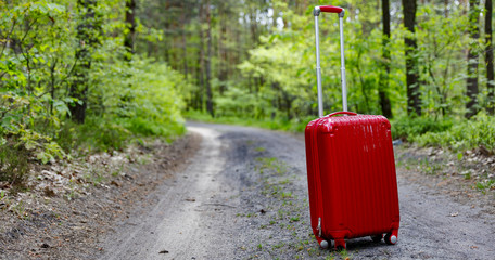 suitcase and free space 