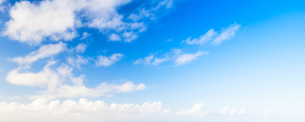 Clouds in blue sky, panoramic background