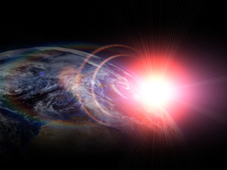 Beautiful earth in space