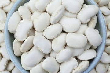Bowl with butter beans, closeup