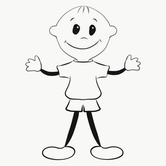Coloring, funny happy boy
