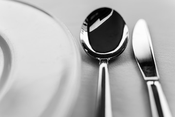 Cutlery Spoon, Knife and Plate as Fine Art