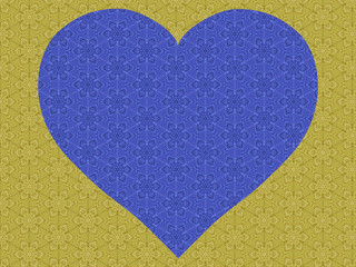 Background with a heart, lacy pattern
