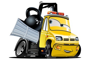 Obraz na płótnie Canvas Vector Cartoon Tow Truck. Available EPS-10 vector format separated by groups and layers for easy edit.
