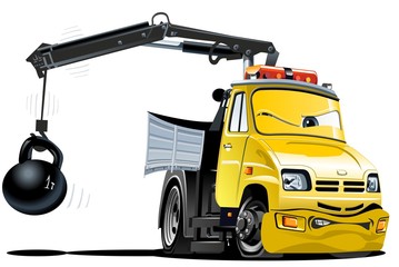 Fototapeta na wymiar Vector Cartoon Tow Truck. Available EPS-10 vector format separated by groups and layers for easy edit.