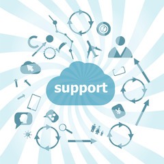 Text Support. Business concept . Set of web icons for business, finance and communication