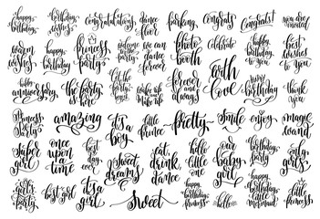 set of 50 hand written lettering about family