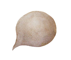 Watercolor painting of brown speech bubbles. banners for text or icons - backgrounds with watercolor texture.