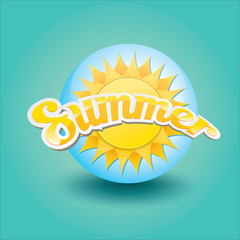 vector summer label. summer icon with sun.