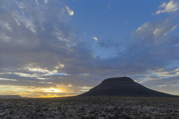 Sunset at kopje in Karoo