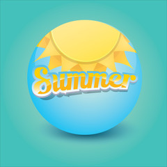 vector summer label. summer icon with sun.