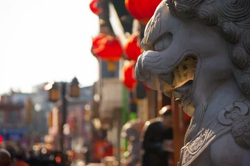 Fototapete Rund Chinesische Straße im traditionellen alten Stil © merydolla