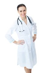 Fototapeta premium Portrait of doctor or nurse, on white