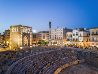 Historic city center of Lecce, Puglia, Italy - obrazy, fototapety, plakaty