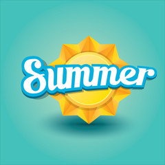 vector summer label. summer icon with sun.