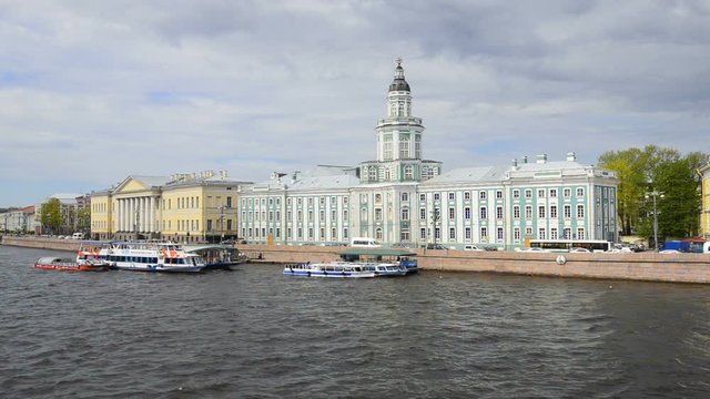 View of the Kunstkammer, cloud may in the afternoon. Saint Petersburg