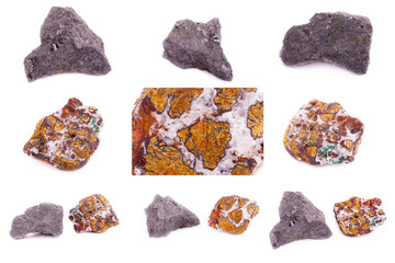 Collection of stone mineral Chalcopyrite