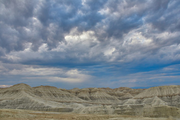 Bad weather in Aktau mountains, Altyn Emel, Kazakhstan