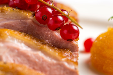 Duck Breast with Orange Sauce and Red Currants