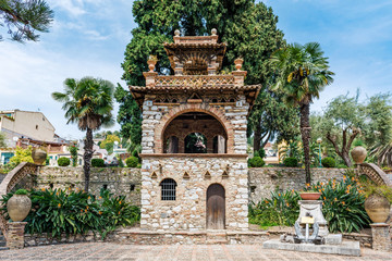 Ancient Building in the Public Garden in Taormina