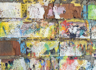 Colorful old brick wall. Abstract image for background.