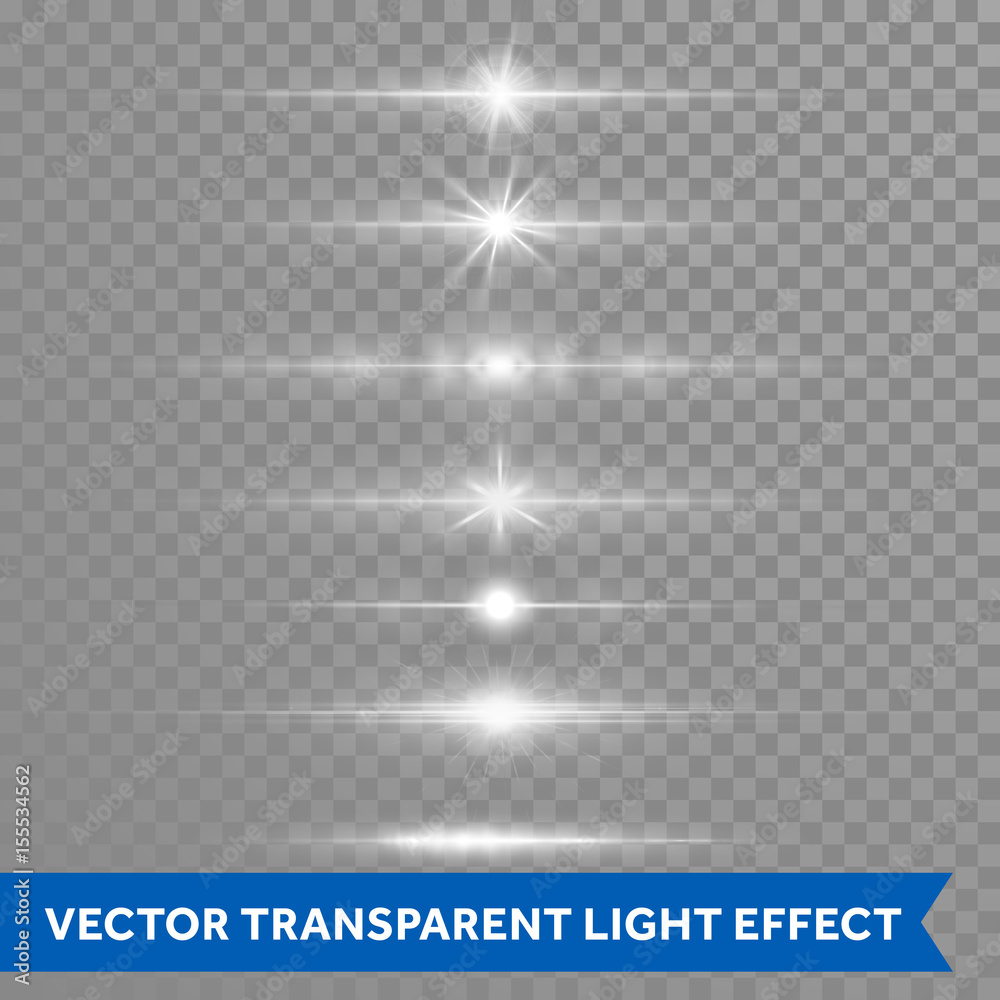 Aufkleber light effect or star shine lens flare vector isolated icons transparent background
