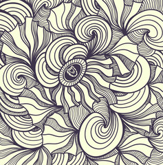 Abstract handmade Zen-doodle background black on white for coloring page or relax coloring book or for decoration different things