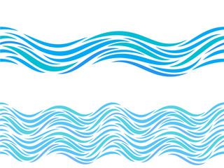 Obraz na płótnie Canvas Water waves vector seamless pattern or tattoo ornament