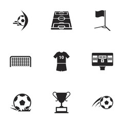 Icons for theme football, vector, icon, set. White background