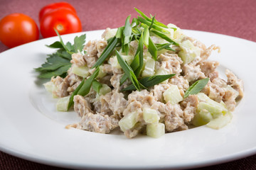 Asian cucumber chicken salad