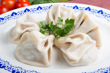 Traditional georgian hinkali