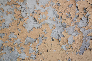 orange peeling paint on concrete wall texture 