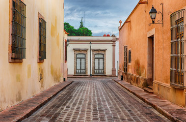 The streets of Queretaro, Mexico in the early morning