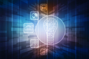 bulb future technology, innovation background, creative idea concept