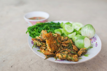 Shrim Paste Sauce, favorite thai traditional spicy food on grunge backgrond
