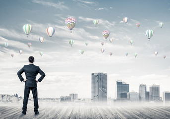 Motivation and inspiration concept with modern cityscape and bus