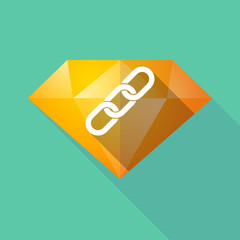 Long shadow diamond with a chain