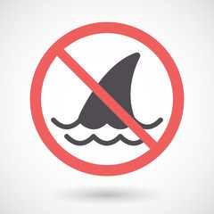 Isolated forbidden signal with a shark fin