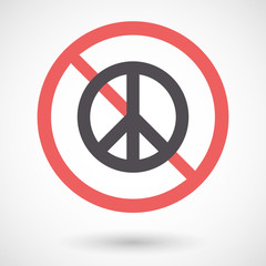 Isolated forbidden signal with a peace sign