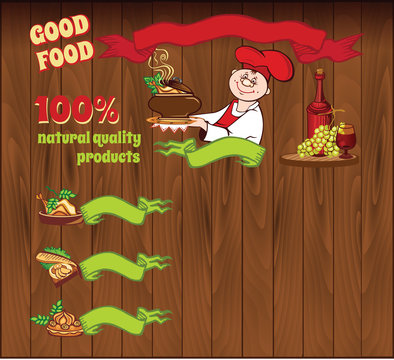 wooden background for food template