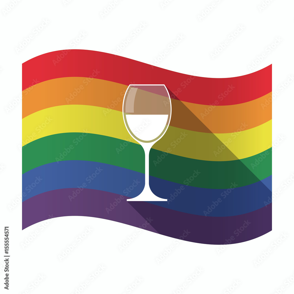 Canvas Prints isolated gay pride flag with a cup of wine