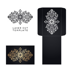 Vector wedding card laser cut template