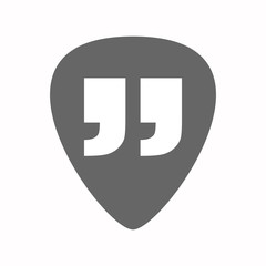 Isolated guitar plectrum with  quotes