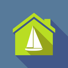 Long shadow house with a ship