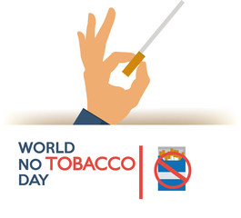 world no tobacco day illustration over white color backdrop white blue and red text