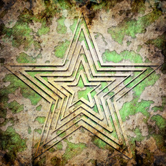 Abstract star on military background