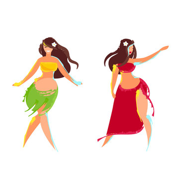 Two Hawaiian hula dancer.