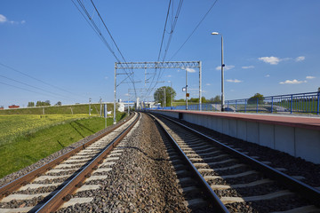 Fototapeta na wymiar New train route for fast PENDOLINO trains on the Gdansk - Warsaw route, Poland