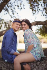 Fototapeta premium Side view portrait of smiling romantic couple 