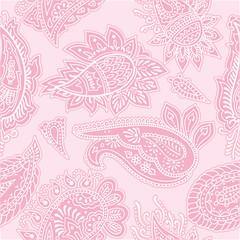 Seamless pink paisley pattern